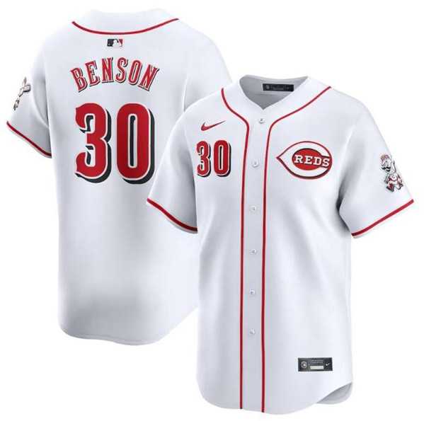 Men%27s Cincinnati Reds #30 Will Benson White Home Limited Baseball Stitched Jerseys Dzhi
